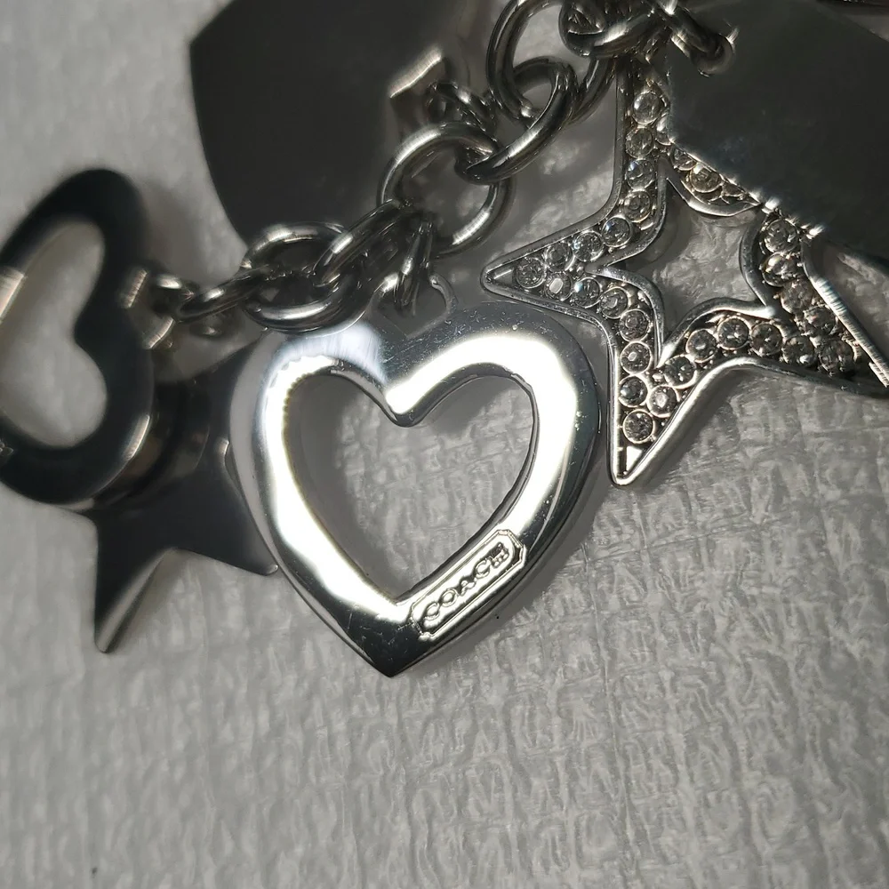 Coach Pink and White Heart Star Key Card Holder - Picture 4 of 4